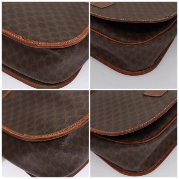 CELINE Macadam Canvas Shoulder Bag PVC Leather Brown Auth - Picture 15 of 16